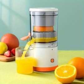 4 color options - portable citrus juicer - multifunctional, automatic orange juice and lemon juicer, detachable design, USB rechargeable battery, food grade PP material, button control - perfect for drinking fresh juice at home.