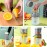 4 color options - portable citrus juicer - multifunctional, automatic orange juice and lemon juicer, detachable design, USB rechargeable battery, food grade PP material, button control - perfect for drinking fresh juice at home.