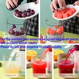 4 color options - portable citrus juicer - multifunctional, automatic orange juice and lemon juicer, detachable design, USB rechargeable battery, food grade PP material, button control - perfect for drinking fresh juice at home.