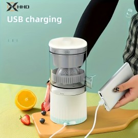 4 color options - portable citrus juicer - multifunctional, automatic orange juice and lemon juicer, detachable design, USB rechargeable battery, food grade PP material, button control - perfect for drinking fresh juice at home.