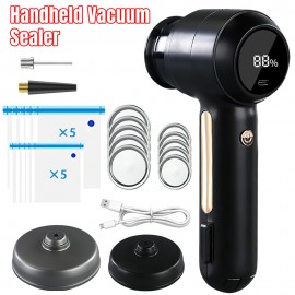 Electric Handheld Vacuum Sealer All-in-one Vacuum Sealing Kit Featuring Air-blowing, Inflation, And Vacuum Functions Includes 10 Reusable Vacuum Bags And 10 Mason Jar Lids Powerful And Compact Vacuum Sealing Device Perfect for Gifting