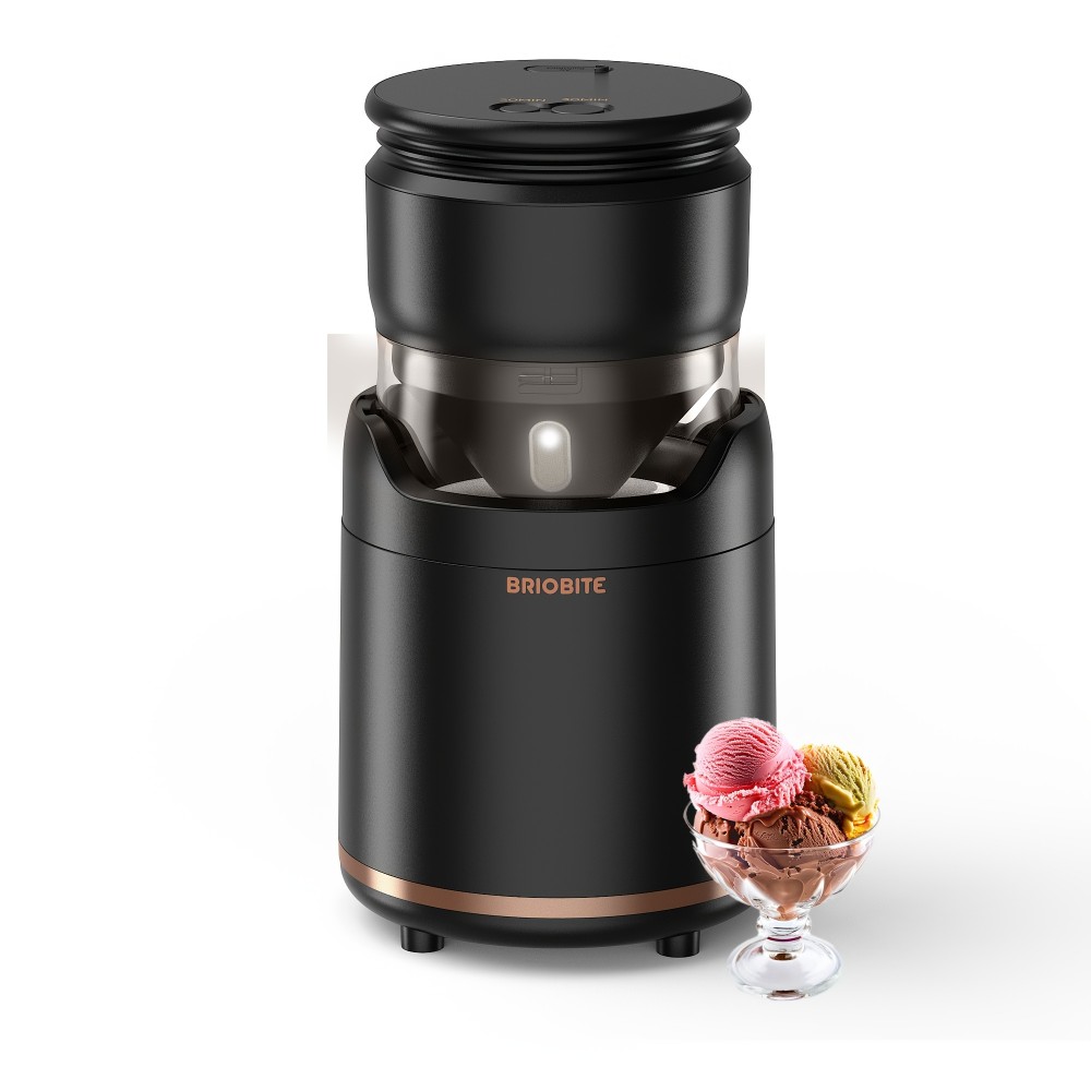 Compact Ice Cream Maker Machine with USB Charging - Rechargeable, Easy to Clean, Perfect for Homemade Ice Cream, Sorbet, Frozen Yogurt - Ideal Gift for Holidays - Black, Ice Cream Maker Machine, Holiday Gift Item, Sleek Appliance
