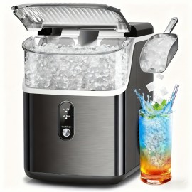 Countertop Ice Machine, with a 1.5 Liter Removable Water Tank, 24 Hours Timer, Automatic Cleaning Function, Up to 35 Pounds of Ice Every Day, 9/ 6-13 Minutes, Portable Ice Maker, Summer Is Cool, Smoothies, Visible Cistern, Holiday Gifts, Outdoor