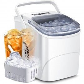Countertop Ice Machine, with a 1.5 Liter Removable Water Tank, 24 Hours Timer, Automatic Cleaning Function, Up to 35 Pounds of Ice Every Day, 9/ 6-13 Minutes, Portable Ice Maker, Summer Is Cool, Smoothies, Visible Cistern, Holiday Gifts, Outdoor